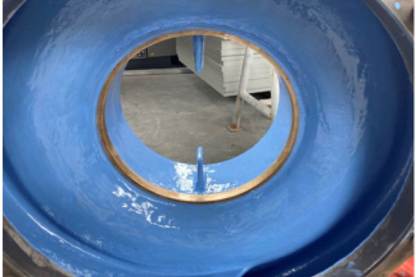 Rivestimento finale con Belzona 1341 blue e rifiniture
